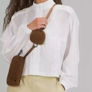 LULULEMON Modular Phone Crossbody Bag Sherpa Fleece Burnt Caramel